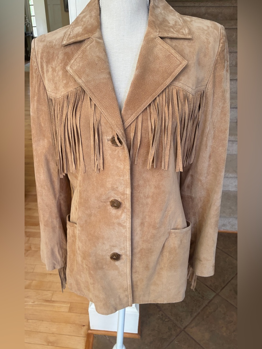Gallery Tan Suede Fringe Jacket